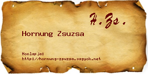 Hornung Zsuzsa névjegykártya